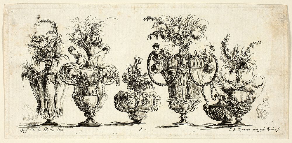 Plate Five from Raccolta di Vasi diversi di Stef. de la Bella Fiorentino by Johanna Sibylla Küsel