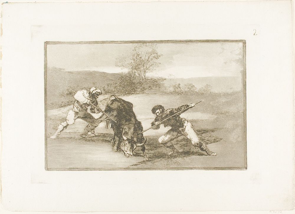 Another way of hunting on foot, plate two from The Art of Bullfighting by Francisco José de Goya y Lucientes