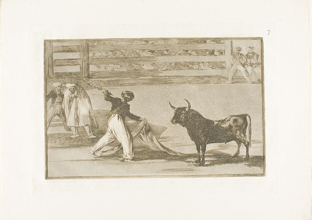 Origin of the harpoons or banderillas, plate seven from The Art of Bullfighting by Francisco José de Goya y Lucientes