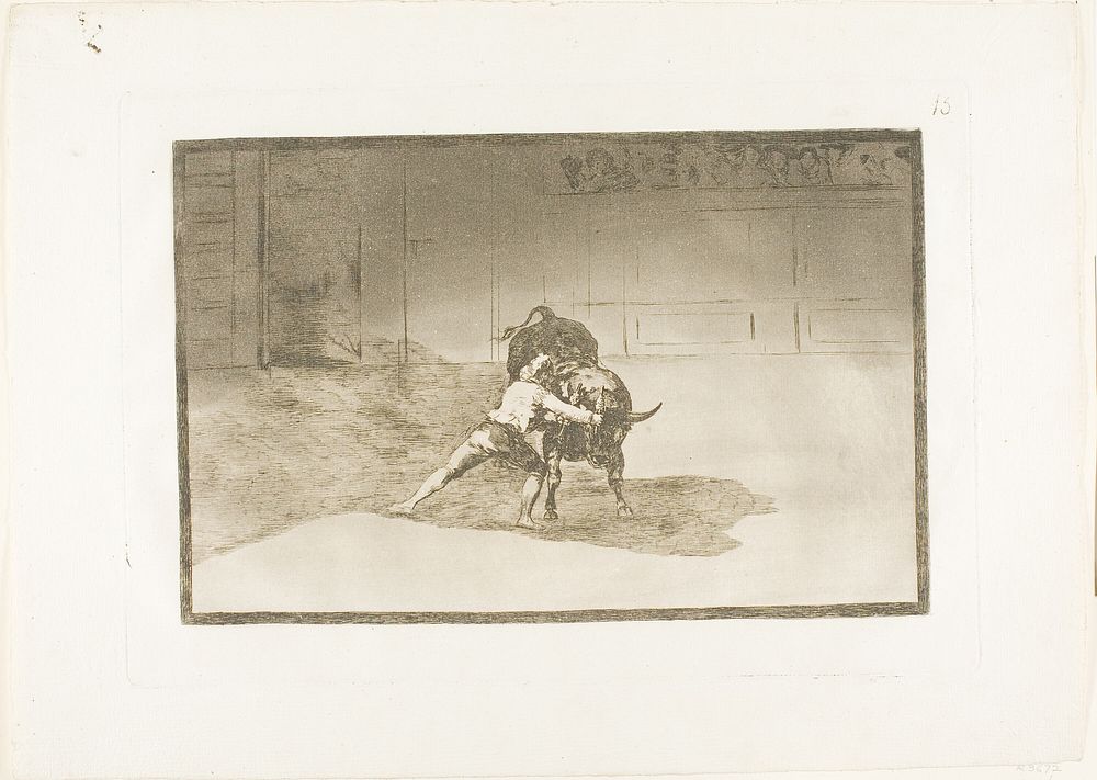 The Famous Martincho Places the Banderillas, Playing the Bull with the Movement of his Body, plate 15 from The Art of…