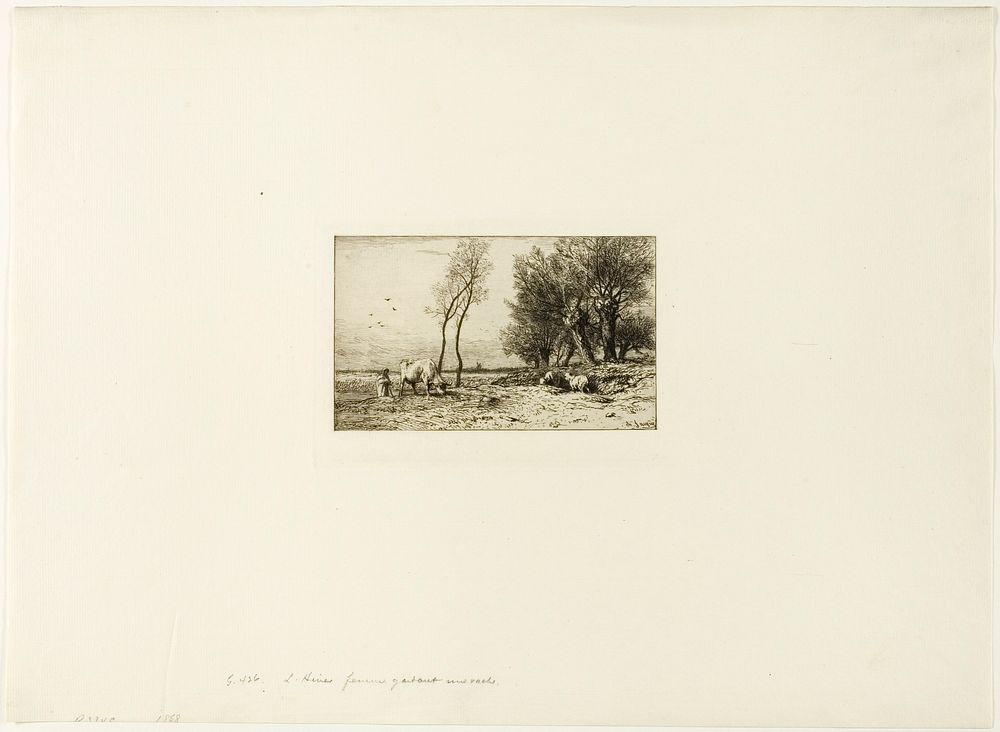 Winter Landscape with Shepherdess by Charles Émile Jacque