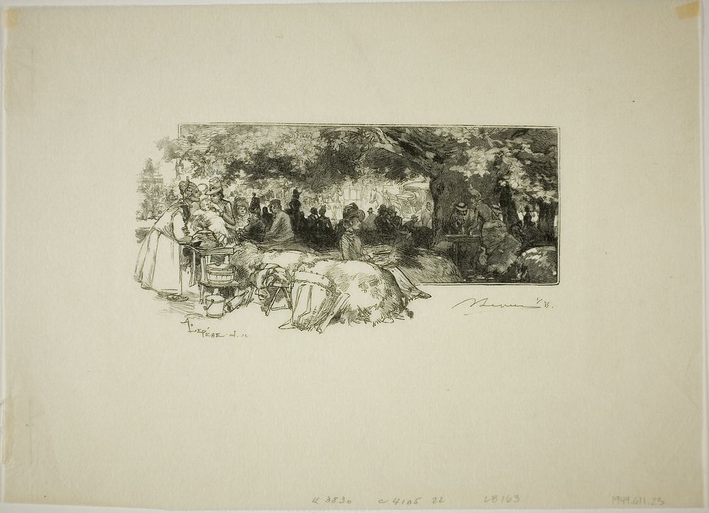 Mother Pichard's Canteen, Near Gorge aux Loups by Louis Auguste Lepère