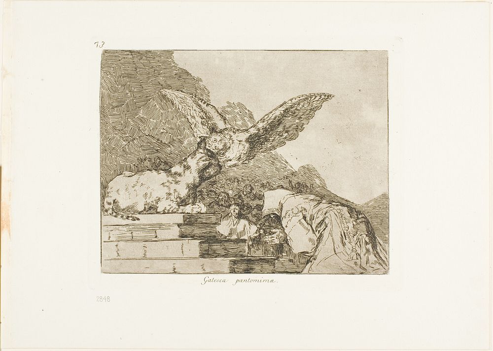 Feline pantomime, plate 73 from The Disasters of War by Francisco José de Goya y Lucientes