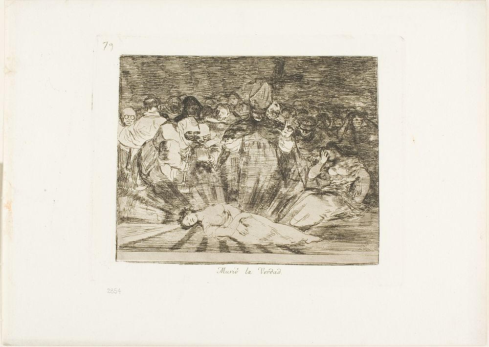 Truth has died, plate 79 from The Disasters of War by Francisco José de Goya y Lucientes