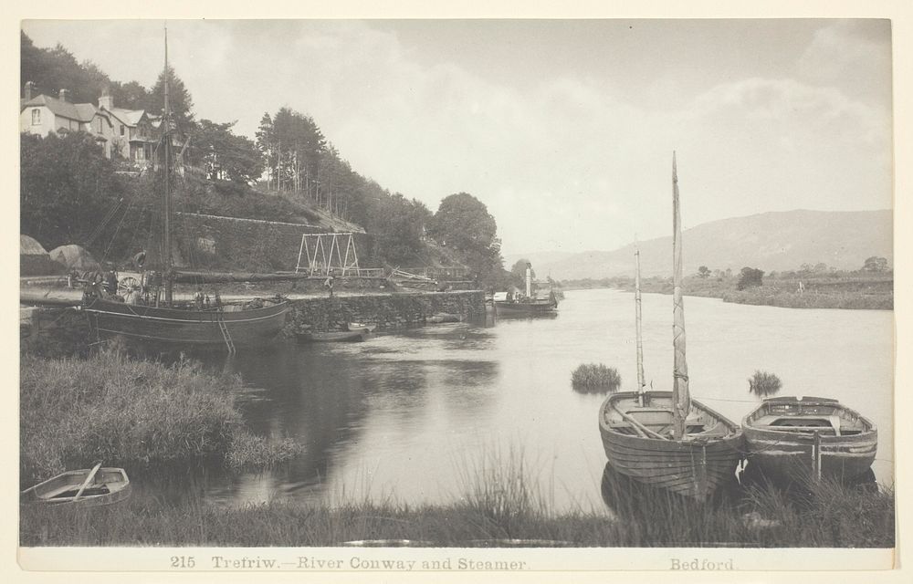 Trefriw-River Conway and Steamer by Francis Bedford