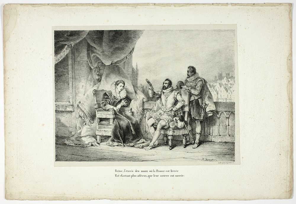 Reine, l'excés des maux où la France est livrée... by Horace Vernet
