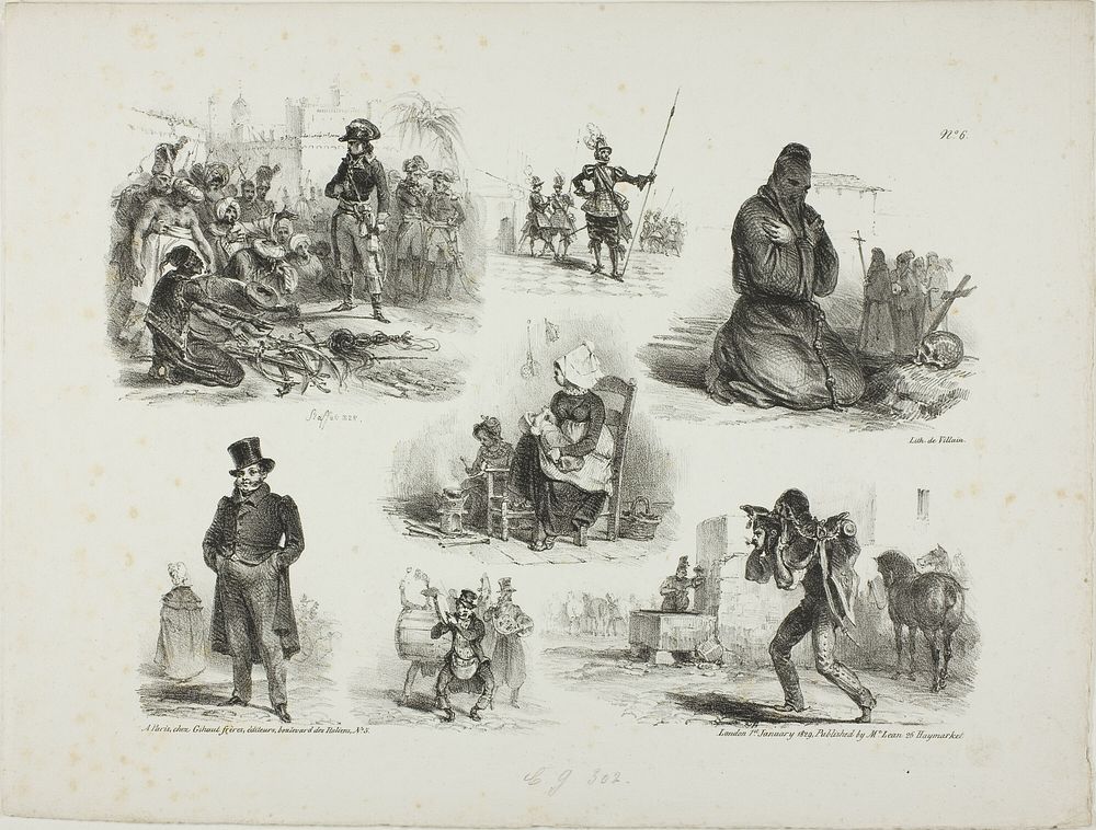 Sheet of Sketches by Denis Auguste Marie Raffet