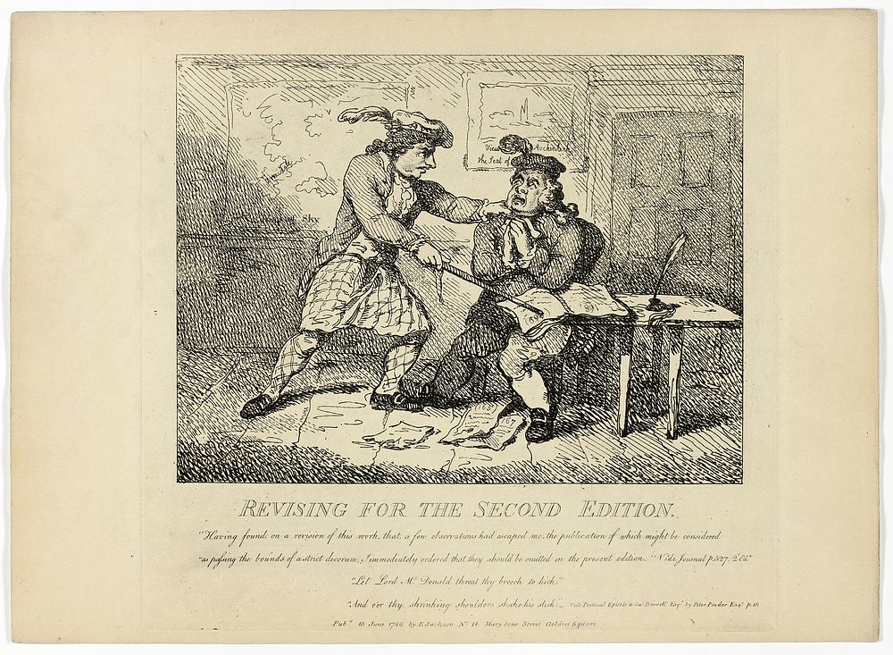 Revising for the Second Edition, from Boswell's Tour of the Hebrides by Thomas Rowlandson