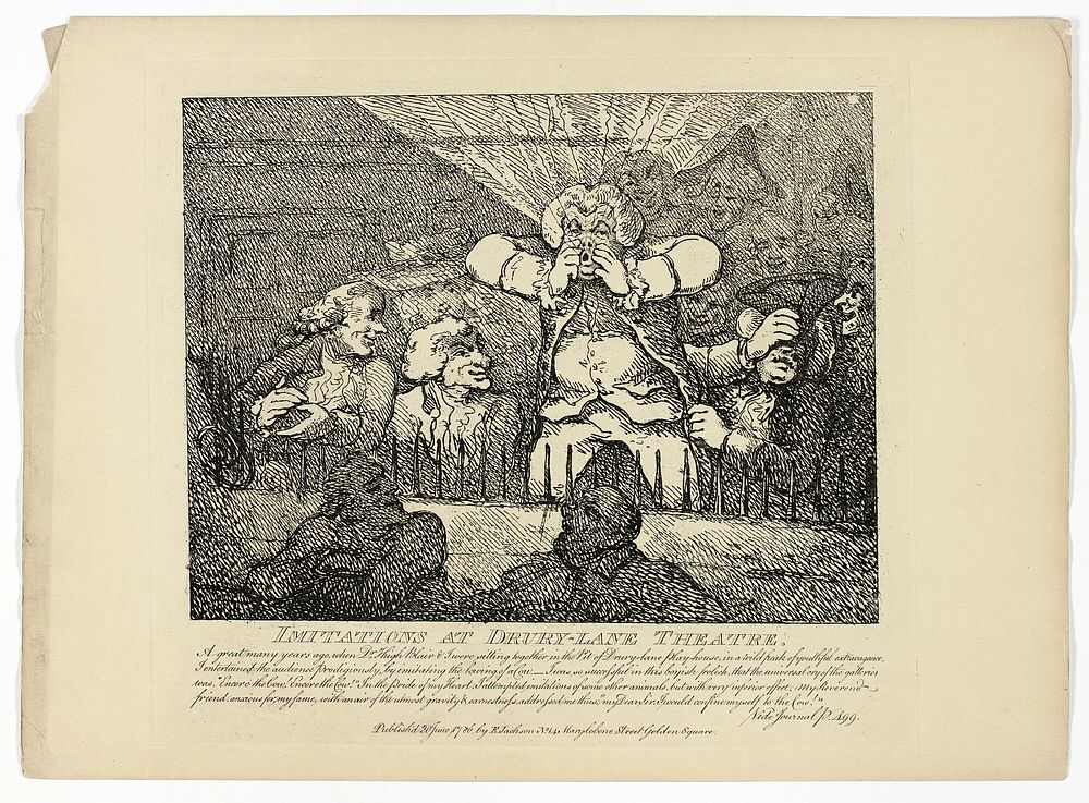 Imitations and Drury-Lane Theatre, from Boswell's Tour of the Hebrides by Thomas Rowlandson