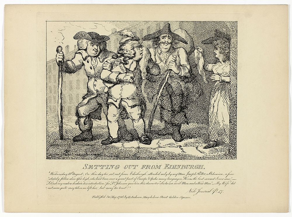 Setting Out from Edinburgh, from Boswell's Tour of the Hebrides by Thomas Rowlandson