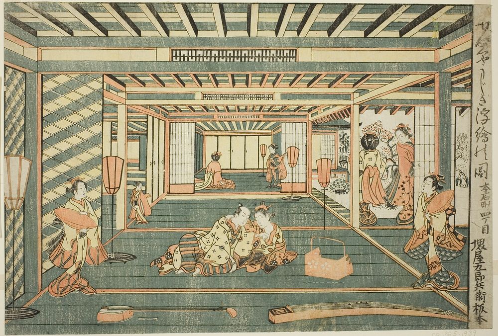 Perspective Picture of a Large Room (Senjojiki uki-e no zu) by Ishikawa Toyonobu