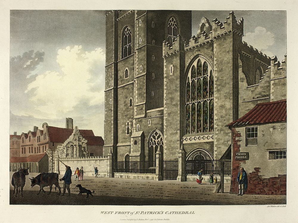 West Front of St. Patrick's Cathedral by James Malton