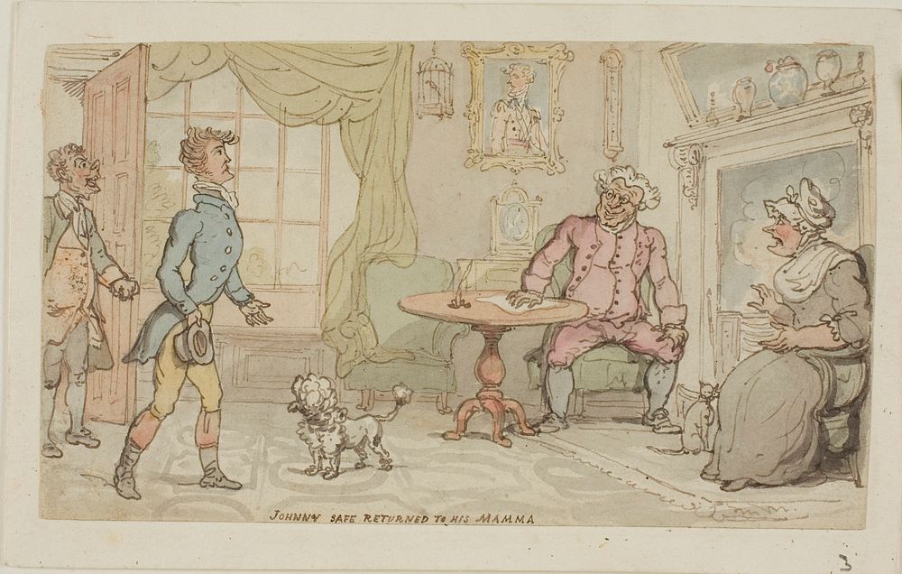 Johnny Safe Returned to His Mamma by Thomas Rowlandson