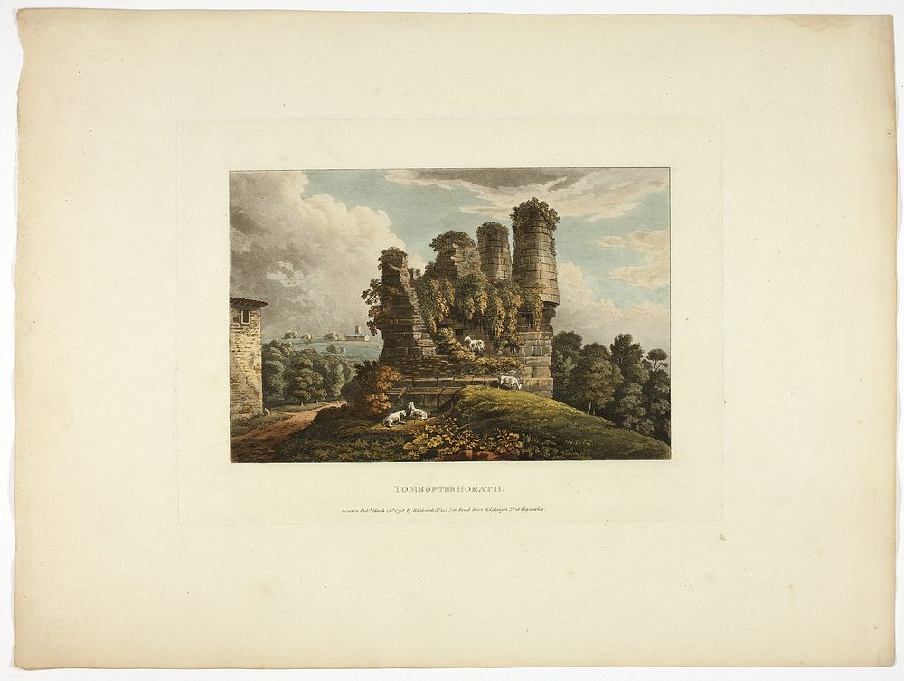 Tomb of Horath, plate six from the Ruins of Rome by M. Dubourg