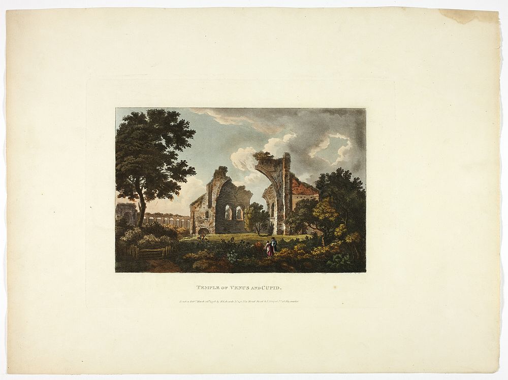 Temple of Venus and Cupid, plate twelve from the Ruins of Rome by M. Dubourg