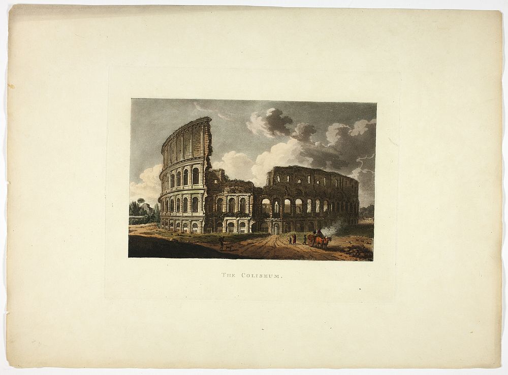 The Coliseum, plate fifteen from the Ruins of Rome by M. Dubourg