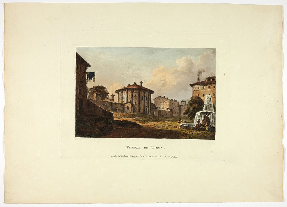 Temple of Vesta, plate nineteen from the Ruins of Rome by M. Dubourg