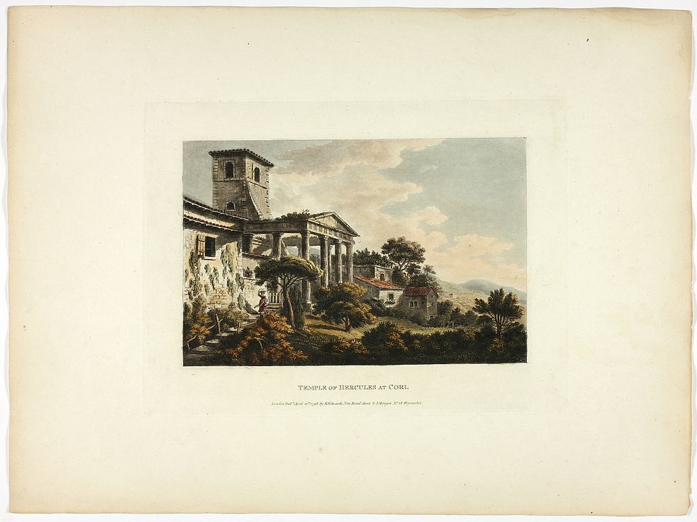Temple of Hercules at Cori, plate thirty-two from the Ruins of Rome by M. Dubourg