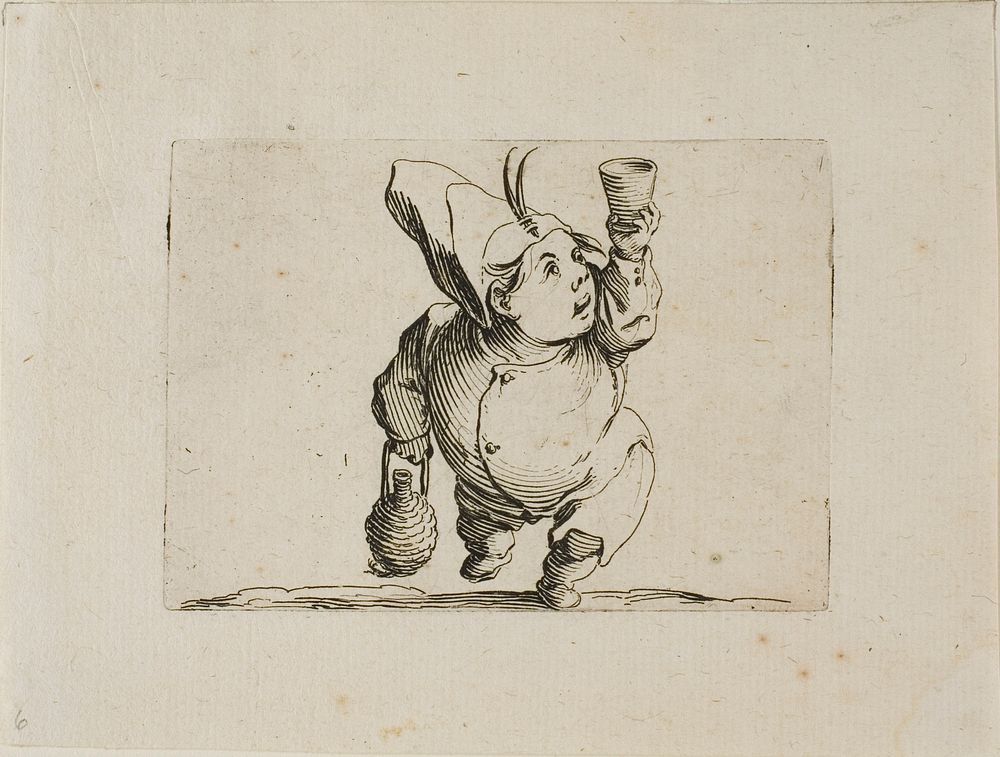 The Drinker Seen from the Front, from Varie Figure Gobbi by Jacques Callot