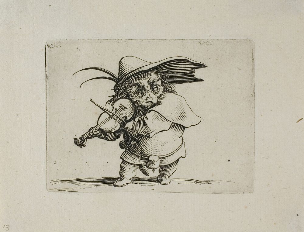 The Violin Player, from Varie Figure Gobbi by Jacques Callot