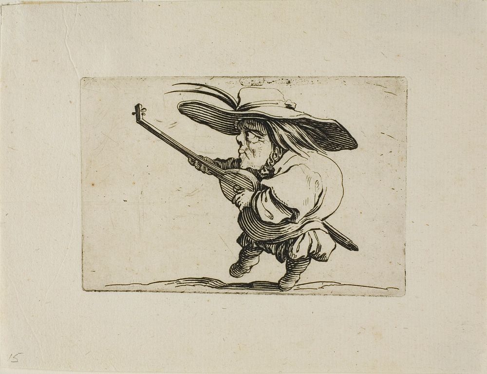 The Lute Player, from Varie Figure Gobbi by Jacques Callot