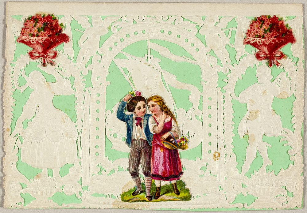 Untitled Valentine (Boy and Girl with Basket) by Thomas Wood