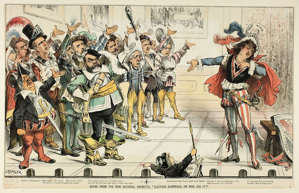 Scene from the New National Operetta, from Puck by Joseph Keppler