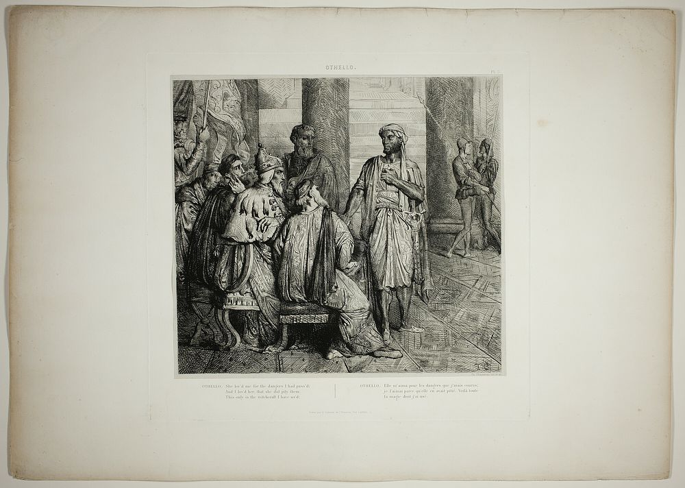 She Lov'd Me for the Dangers, plate three from Othello by Théodore Chassériau