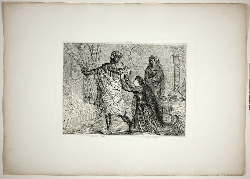Away!, plate seven from Othello by Théodore Chassériau