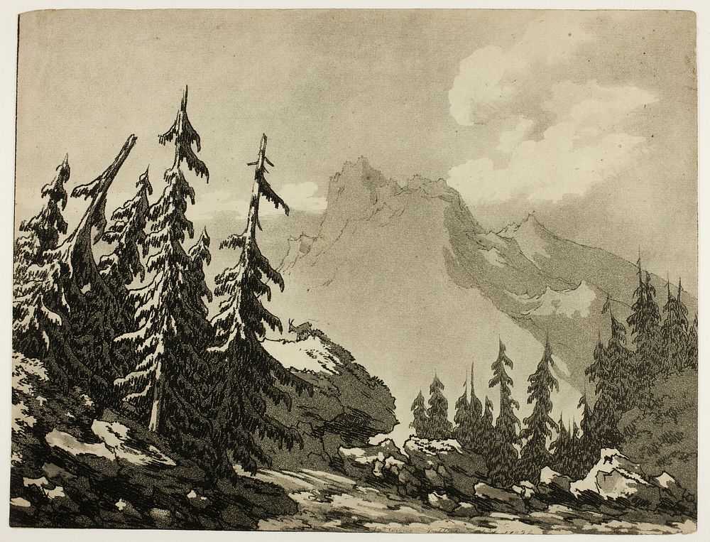 Pine Trees in the Mountains by John Robert Cozens