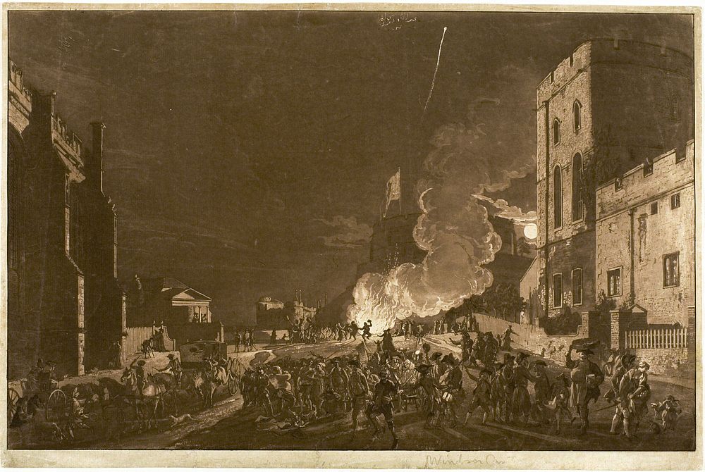 Windsor Castle from the Lower Court on the Fifth of November—Fireworks by Paul Sandby
