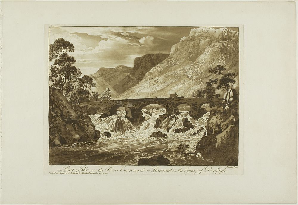 Pont y Pair Over the River Conway Above Llanrwst in the County of Denbigh by Paul Sandby
