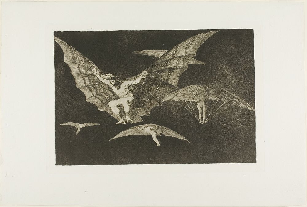 A Way of Flying, from Disparates, published as plate 13 in Los Proverbios (Proverbs) by Francisco José de Goya y Lucientes