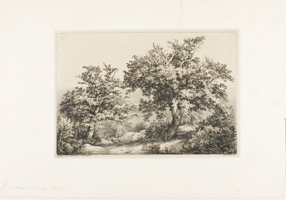 The Two Oaks, Fontainebleau by Eugène Blery