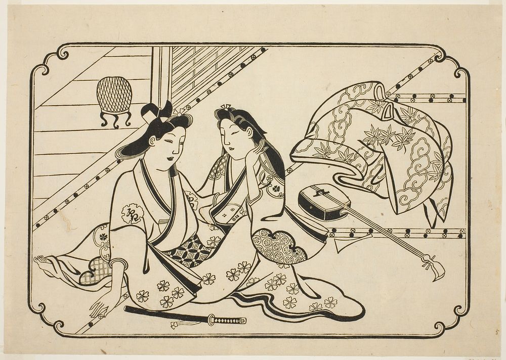 After a little music, from an untitled series of 12 erotic prints by Hishikawa Moronobu