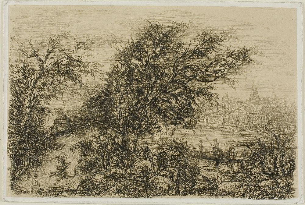 Trees Bending in the Wind by Rodolphe Bresdin