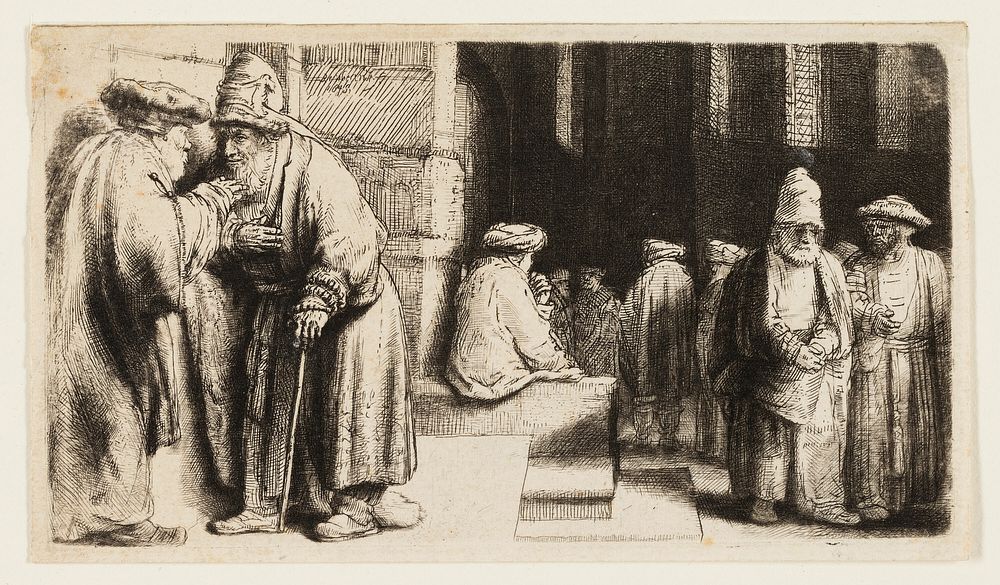Jews in the Synagogue by Rembrandt van Rijn