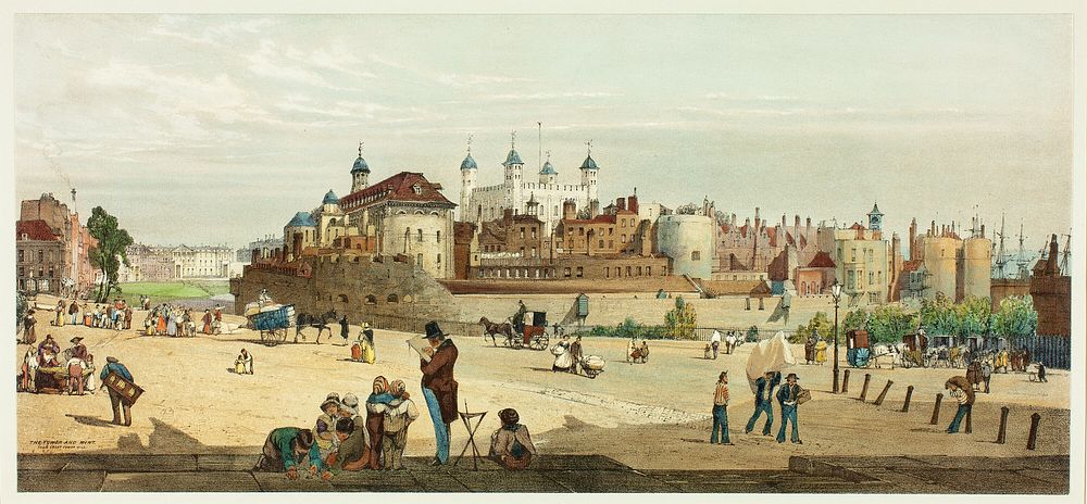 The Tower and Mint from Great Tower Hill, plate two from Original Views of London as It Is by Thomas Shotter Boys