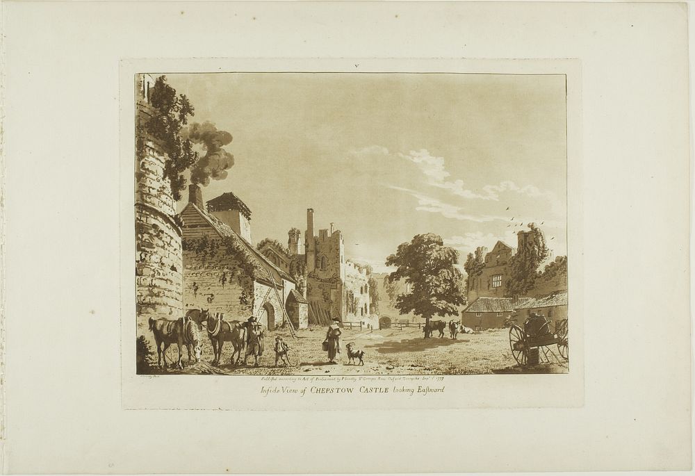 Inside View of Chepstow Castle Looking East by Paul Sandby