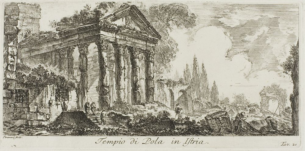 Temple of Pola in Istria, plate 21 from Some Views of Triumphal Arches and other monuments by Giovanni Battista Piranesi