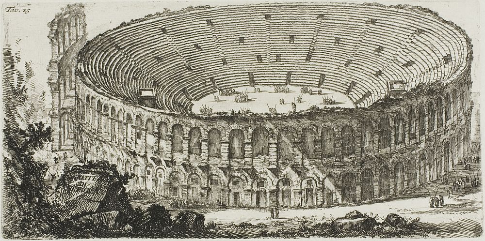 Ampitheater of Verona, plate 25 from Some Views of Triumphal Arches and other monuments by Giovanni Battista Piranesi