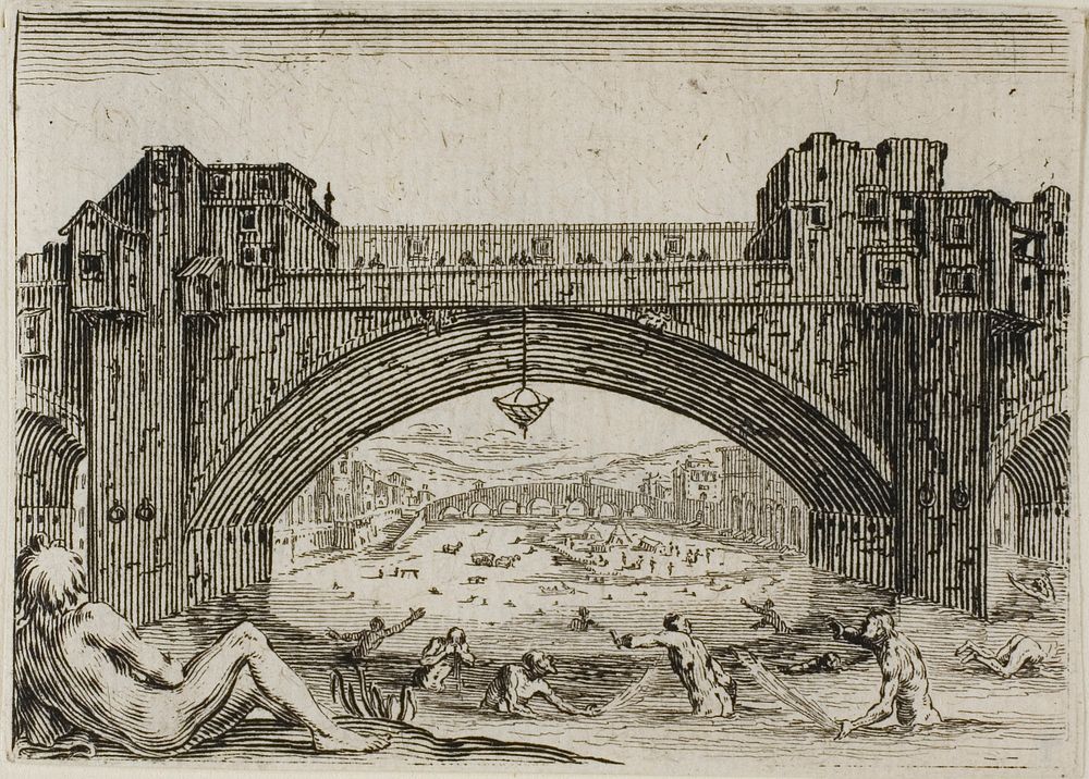 The Pont Vecchio in Florence, from The Caprices by Jacques Callot