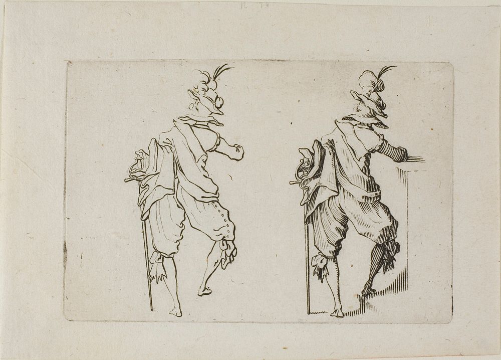 The Man Seen from the Back with a Large Sword, from The Caprices by Jacques Callot