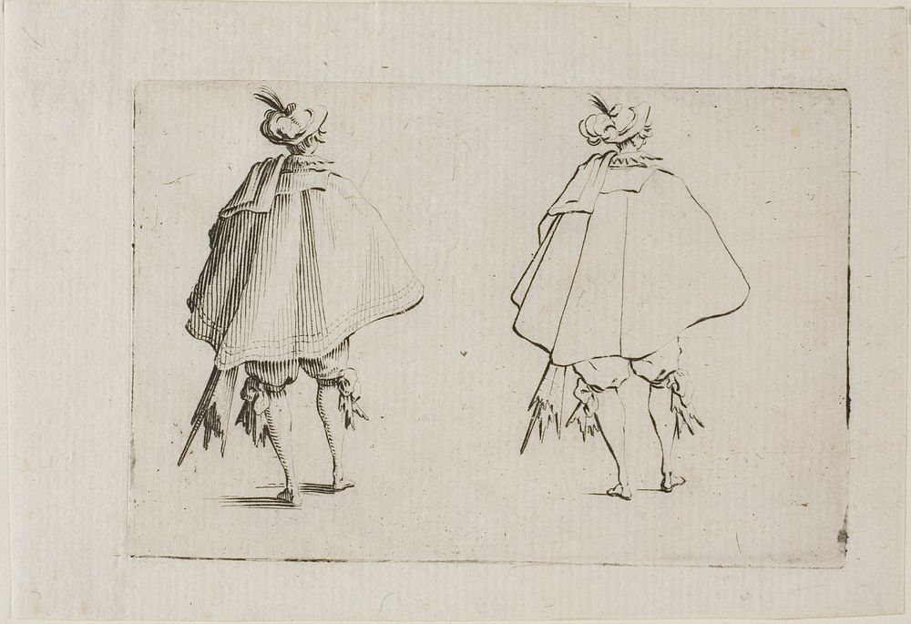 The Gentleman with a Large Coat, Seen from the Back, from The Caprices by Jacques Callot