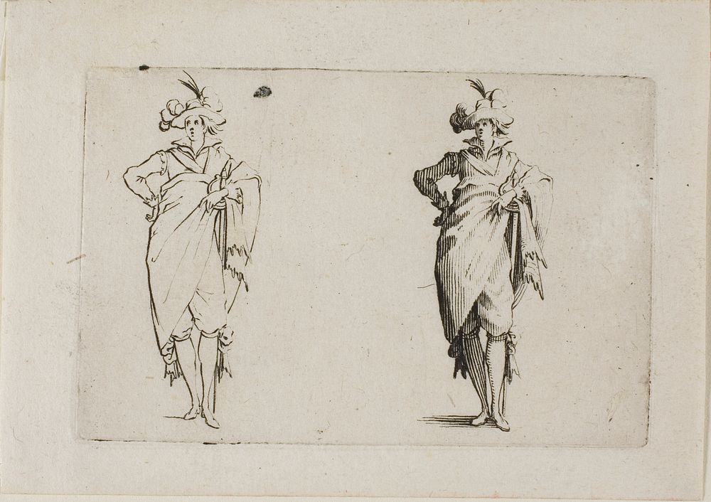 The Gentleman Seen from the Front, with his Right Hand on his Hip, from The Caprices by Jacques Callot