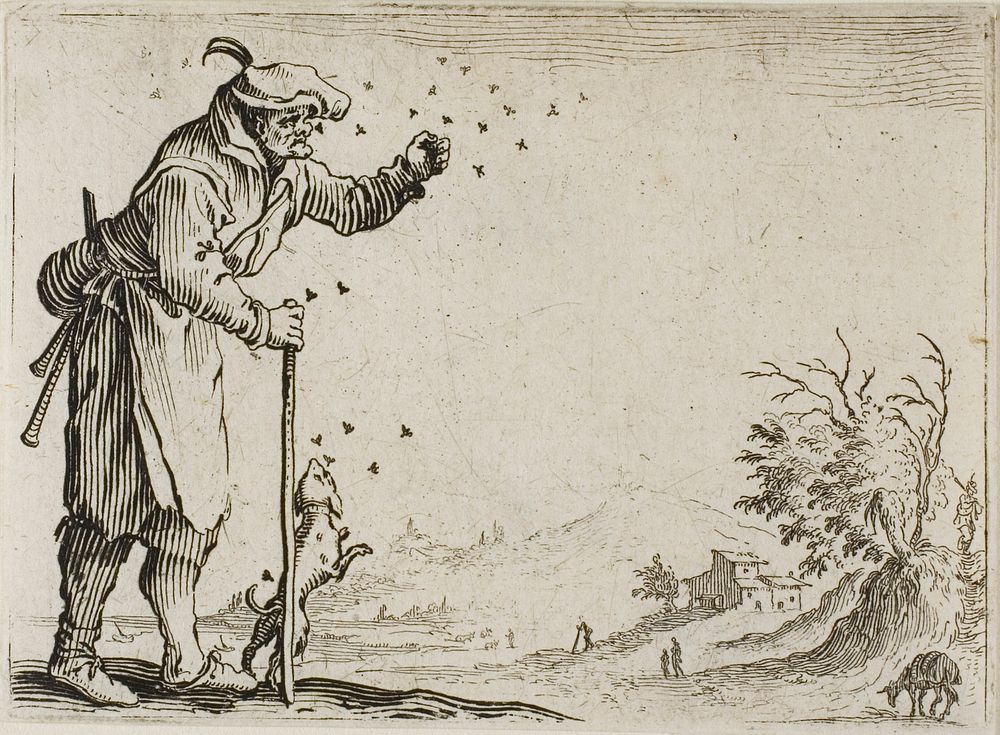 The Peasant Attacked by Bees, from The Caprices by Jacques Callot