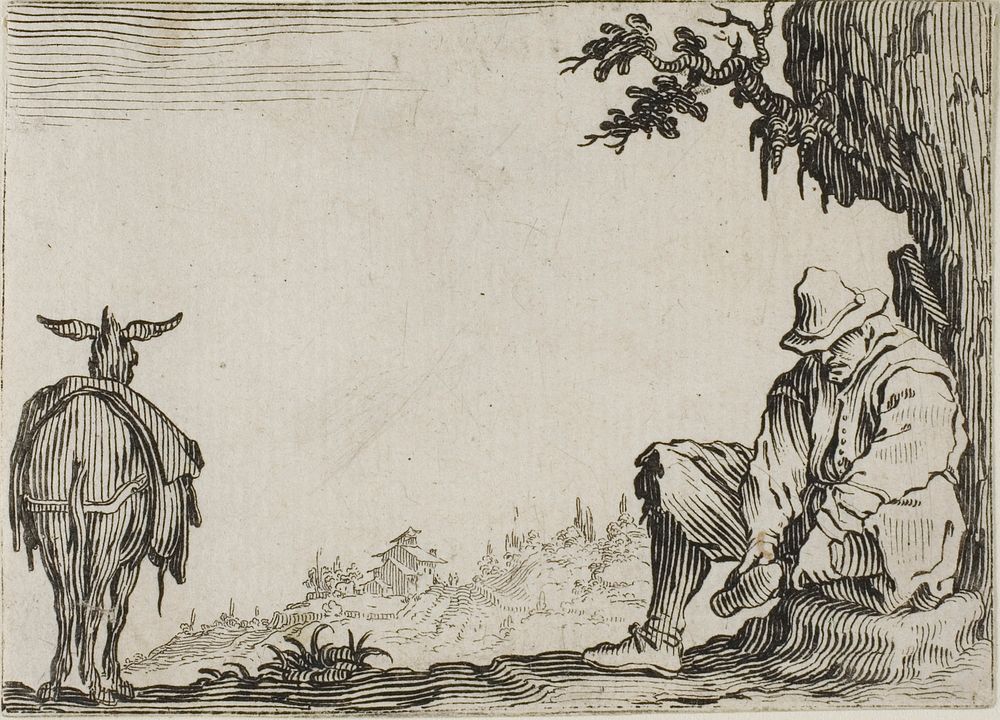 The Peasant Removing his Shoes, from The Caprices by Jacques Callot