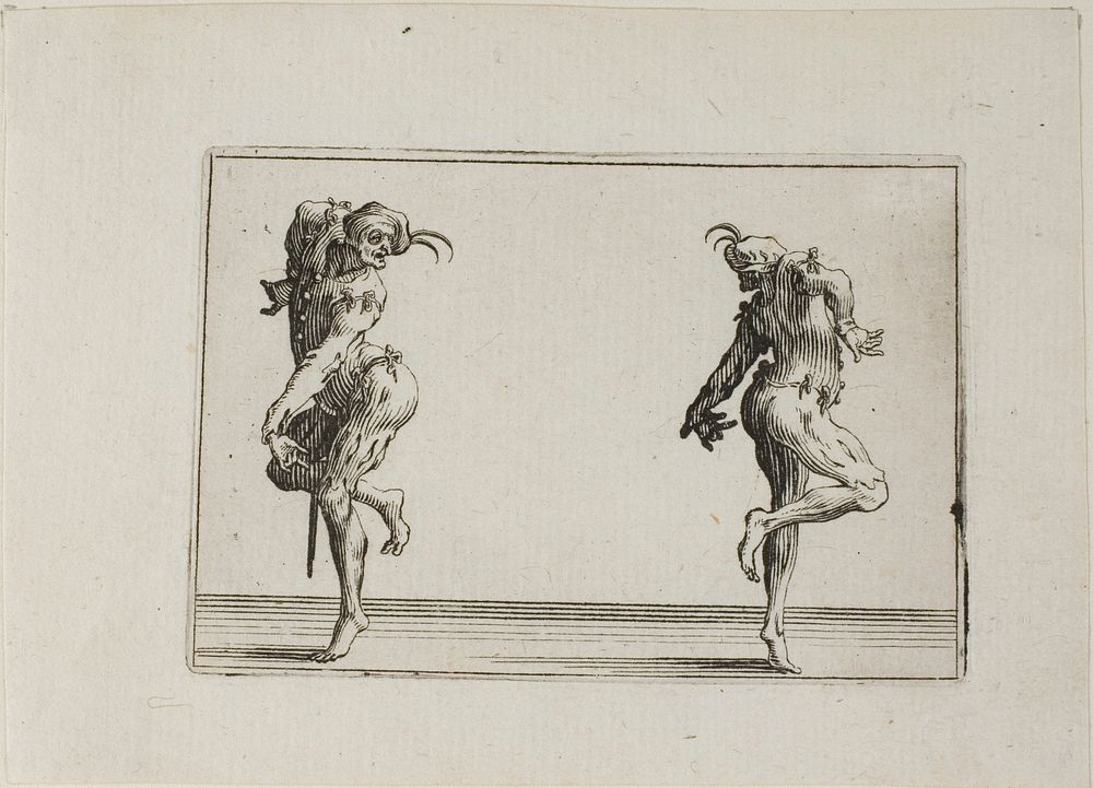 The Two Pantaloons Turning their Back, from The Caprices by Jacques Callot