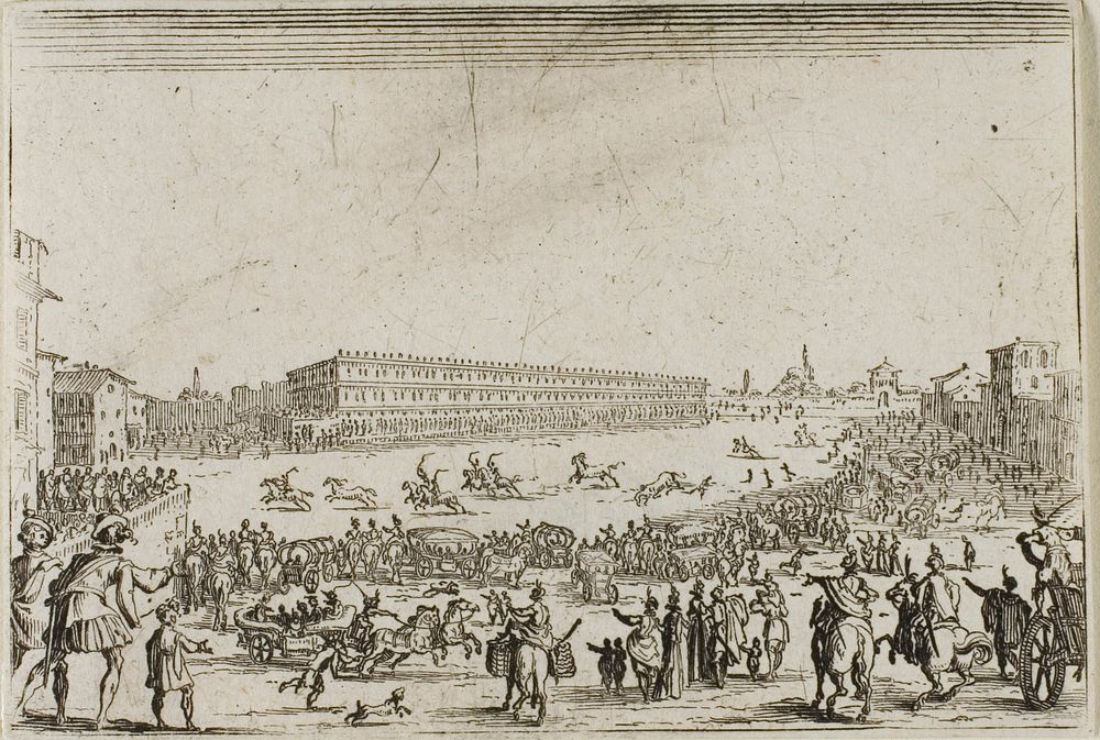 The Horse Race at the Pitti Palace, in Florence, from The Caprices by Jacques Callot