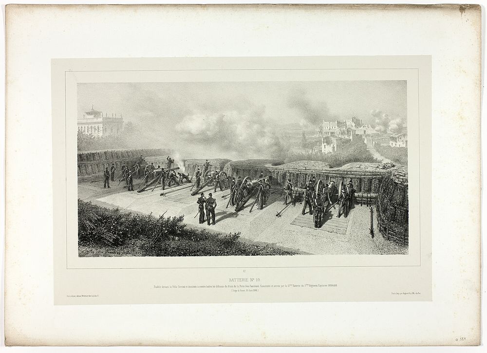 Battery no.10, from Souvenirs d’Italie: Expédition de Rome by Denis Auguste Marie Raffet